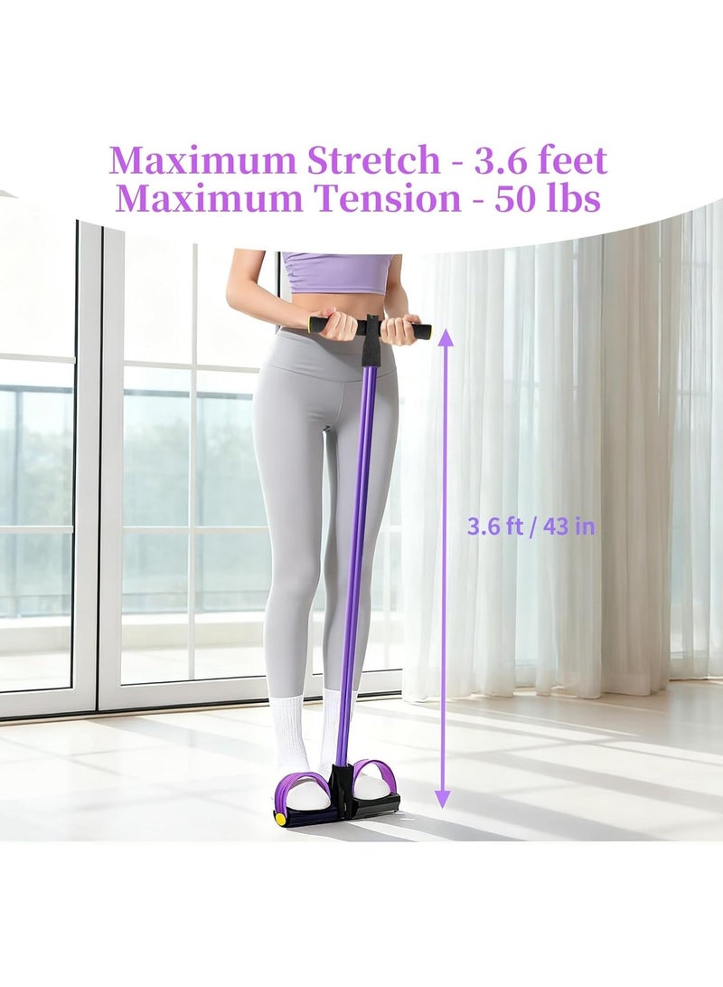 Pedal Resistance Bands with Handles, Upgrade 6-Tubes Manual Tension Training Pedal, Natural Rubber Foot Pedal Resistance Bands, Multifunction Fitness Bands for Abdomen, Waist, Arm, Leg - Image 5
